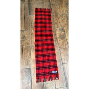 Pendleton Black And Red Scarf Some Holes Wool